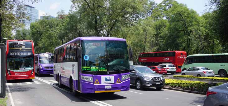 CDMX Purple Dina Linner 650688, Mercedes Ayco Zafiro 1320180, MB Enviro500MMC 902 & 839